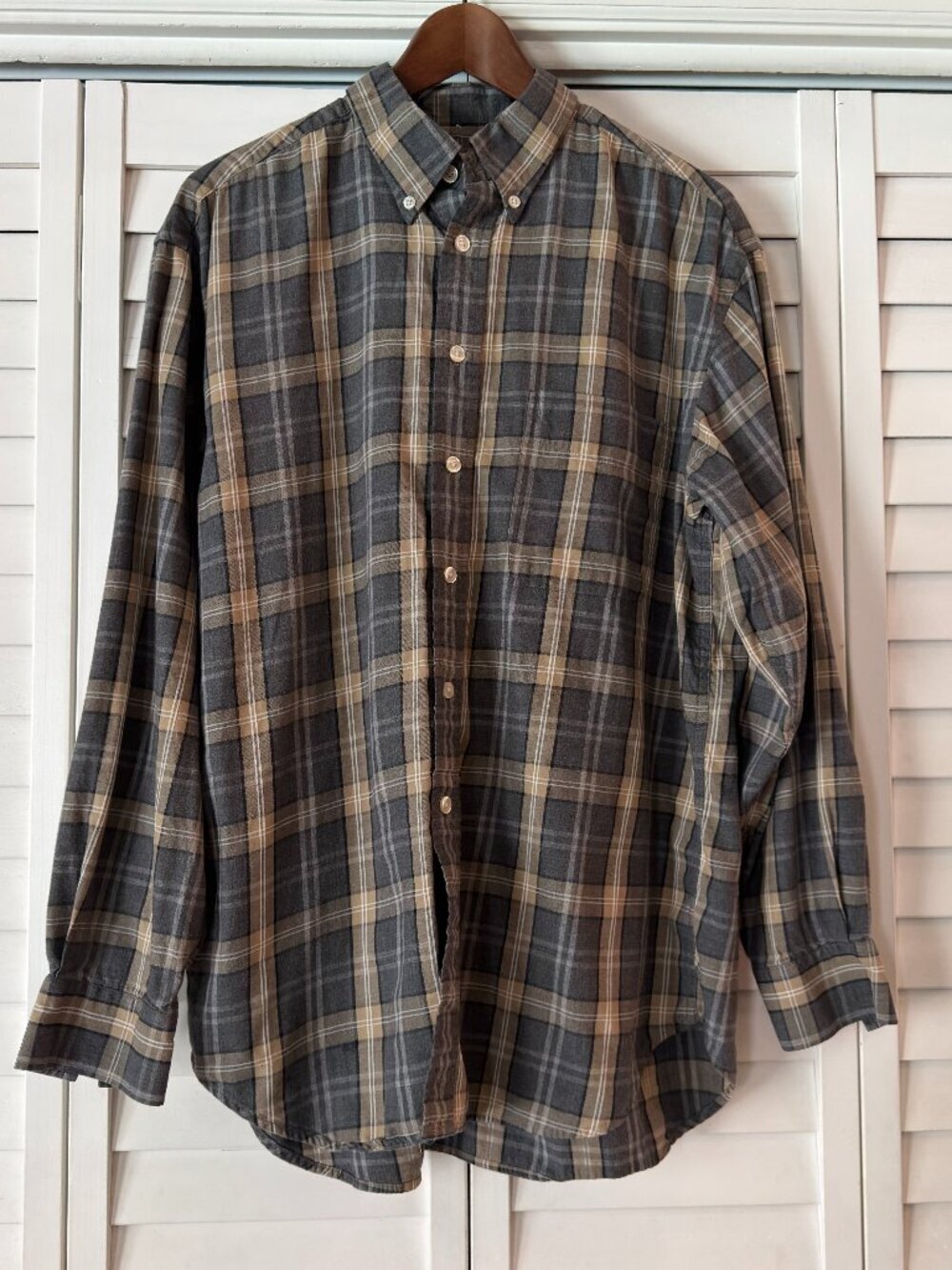 Turnbury Men's Brown Plaid Button Down - 100% Cotton